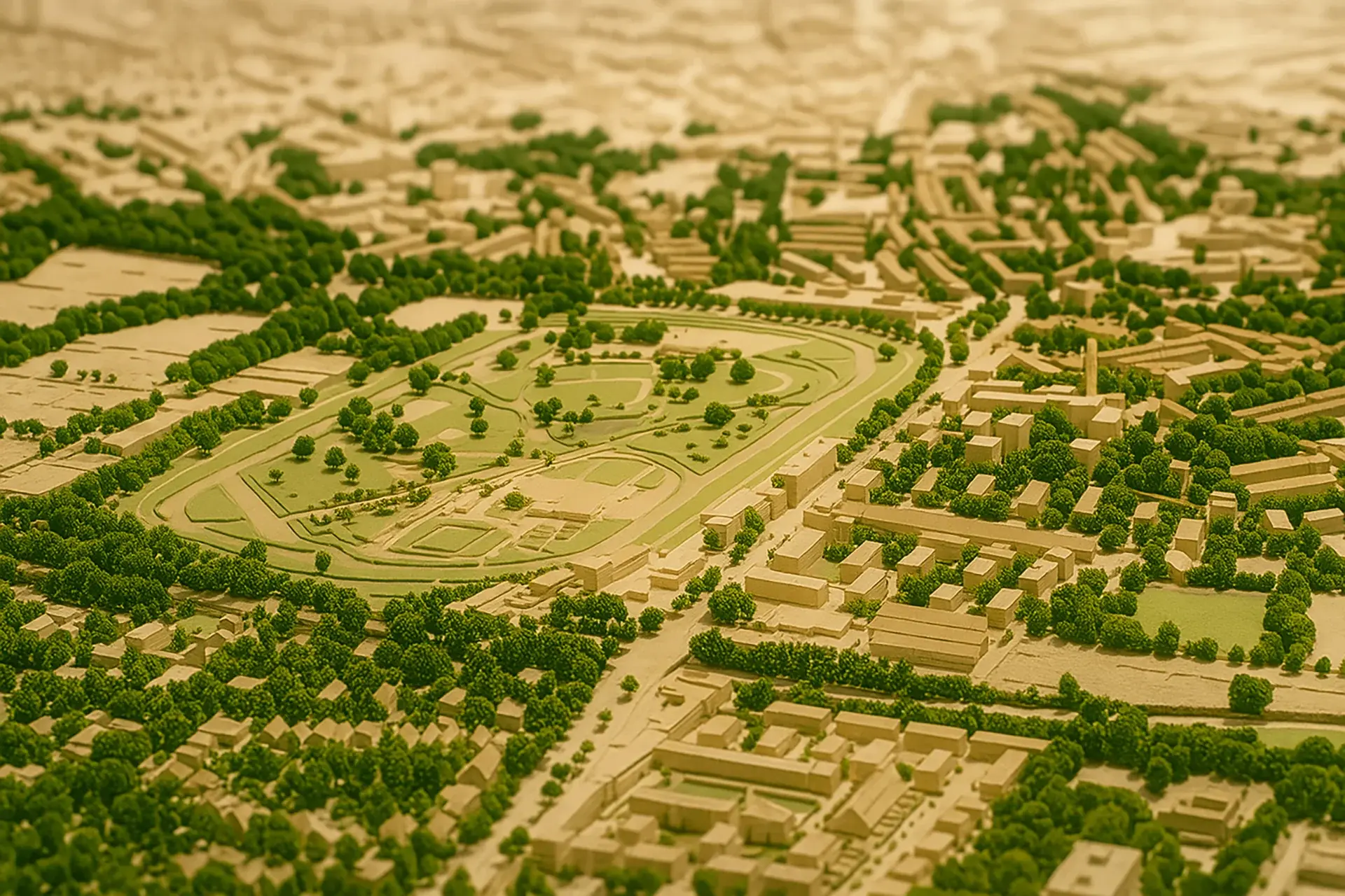 Luftbild Hamburg-Horn mit Horner Rennbahn und umgebenden Grünflächen